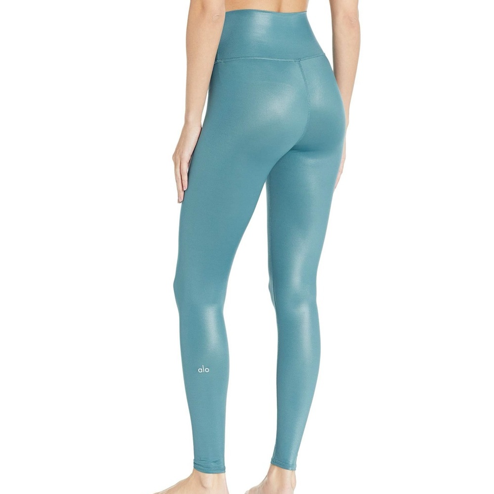 Alo Yoga High Waist Shine Airbrush Active Leggings Blue